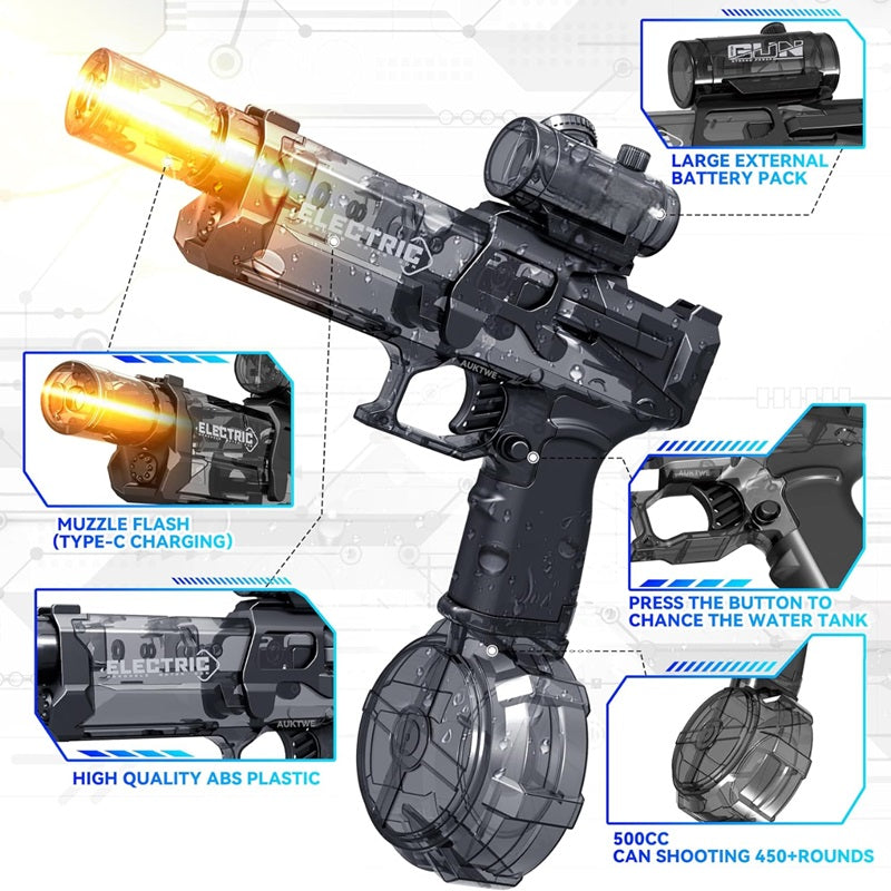Lisslune | PowerBlast Electric Water Gun with Immersive LED Lights