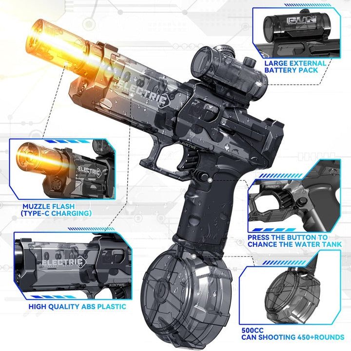 Lisslune | PowerBlast Electric Water Gun with Immersive LED Lights