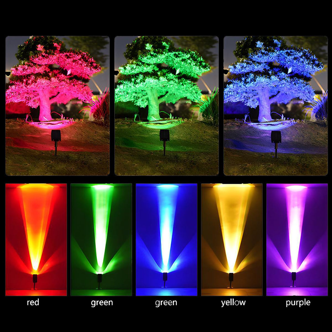 Lisslune | Waterproof Solar LED Multi-Zoom Spot Light | Adjustable Zoom. Eco-Friendly & Ideal for Garden and Outdoor Landscape Lighting