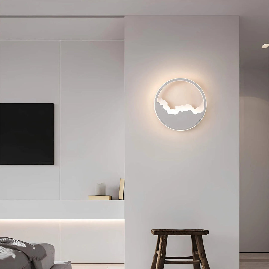 Lisslune | SkyGlow – Minimalistic circular wall lamp with cutout in Cloudscape