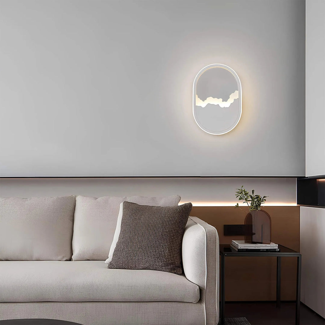 Lisslune | SkyGlow – Minimalistic circular wall lamp with cutout in Cloudscape