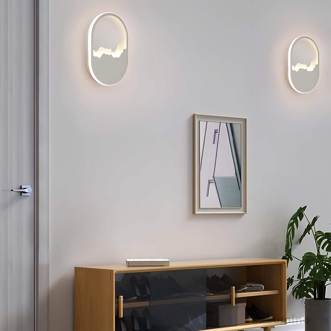 Lisslune | SkyGlow – Minimalistic circular wall lamp with cutout in Cloudscape