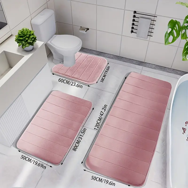 Lisslune | SoftHaven – Luxurious bath rug set made of memory foam with non-slip underside