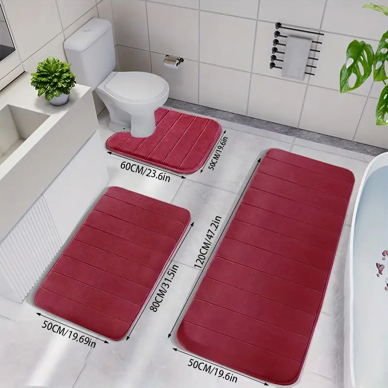 Lisslune | SoftHaven – Luxurious bath rug set made of memory foam with non-slip underside