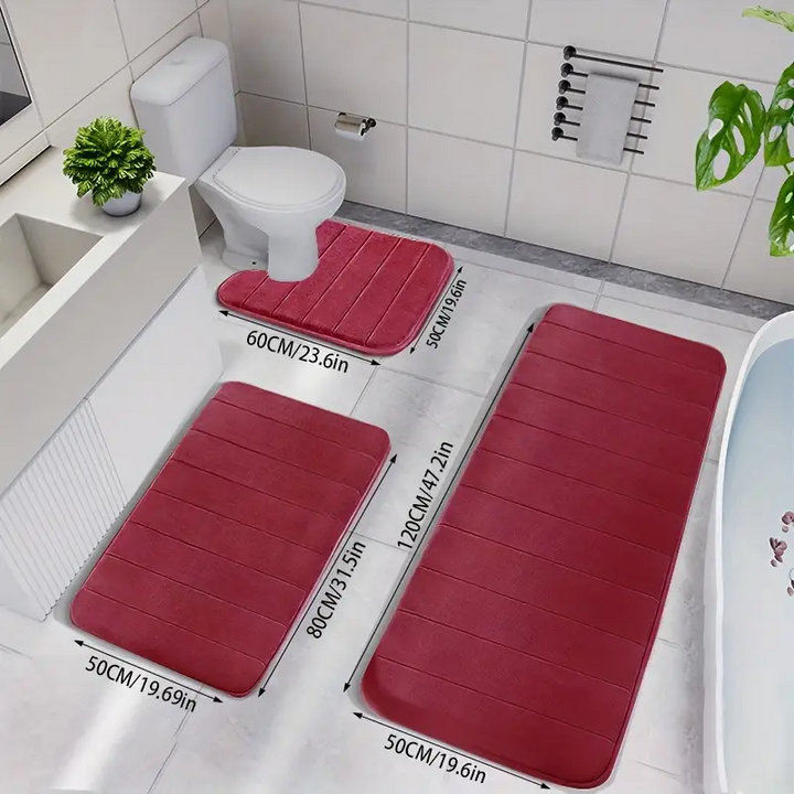Lisslune | SoftHaven – Luxurious bath rug set made of memory foam with non-slip underside