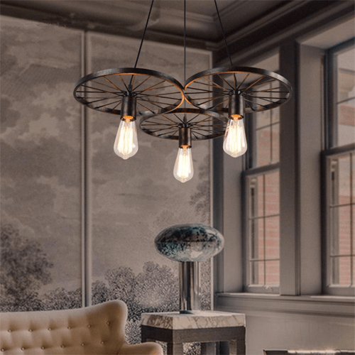 Lisslune | Retro-Style-Wheel-Pendant-Light