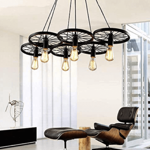 Lisslune | Retro-Style-Wheel-Pendant-Light