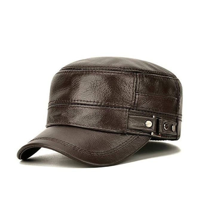 Lisslune | New winter hat for men with lambskin ear protection flat visor