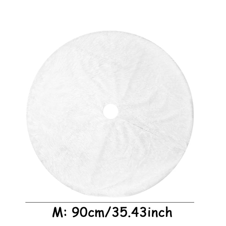Lisslune | White Synthetic Fur Christmas Tree Skirt – Elegant Plush Carpet for Holiday Décor & New Year Charm