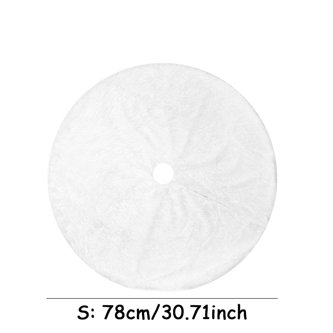 Lisslune | White Synthetic Fur Christmas Tree Skirt – Elegant Plush Carpet for Holiday Décor & New Year Charm
