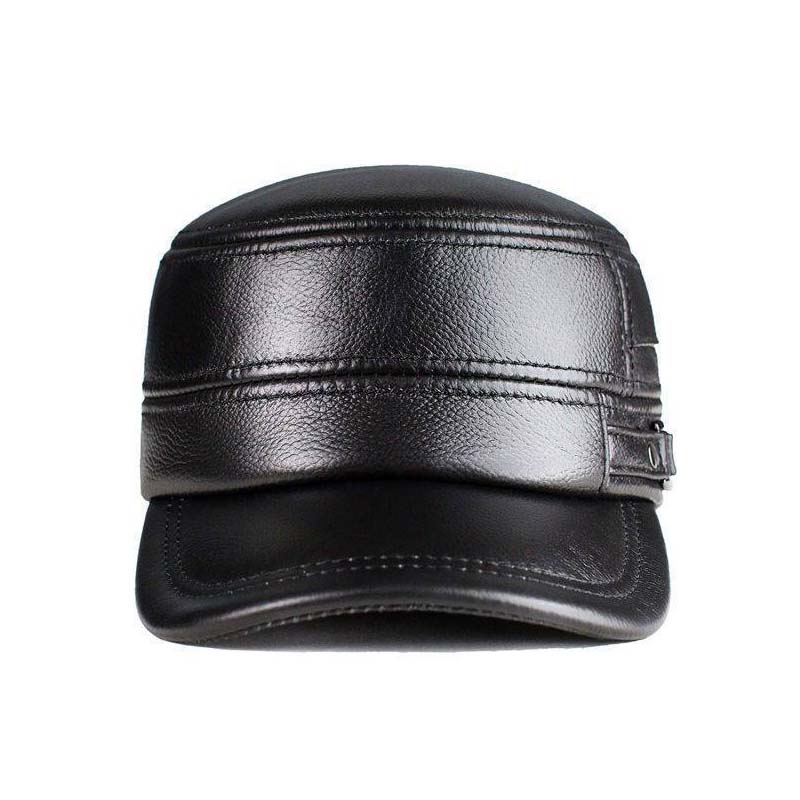 Lisslune | New winter hat for men with lambskin ear protection flat visor