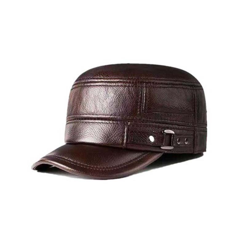Lisslune | New winter hat for men with lambskin ear protection flat visor