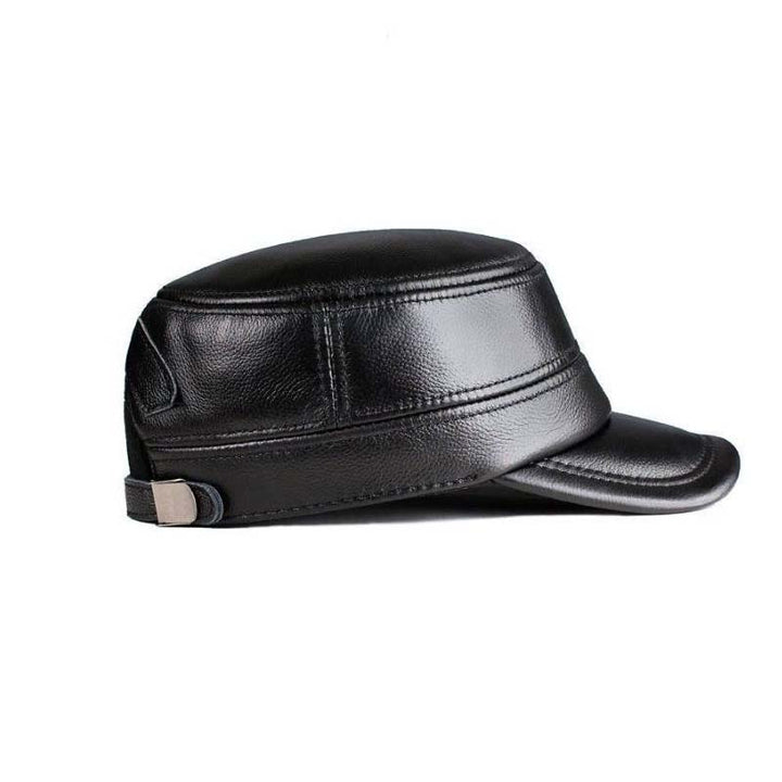 Lisslune | New winter hat for men with lambskin ear protection flat visor