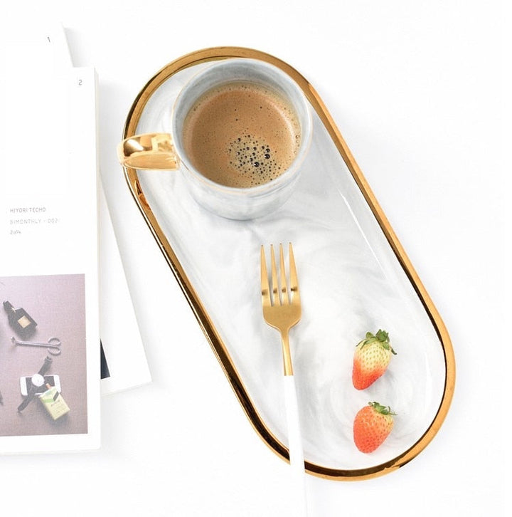 Lisslune | Marble Structure Ceramic Shelf