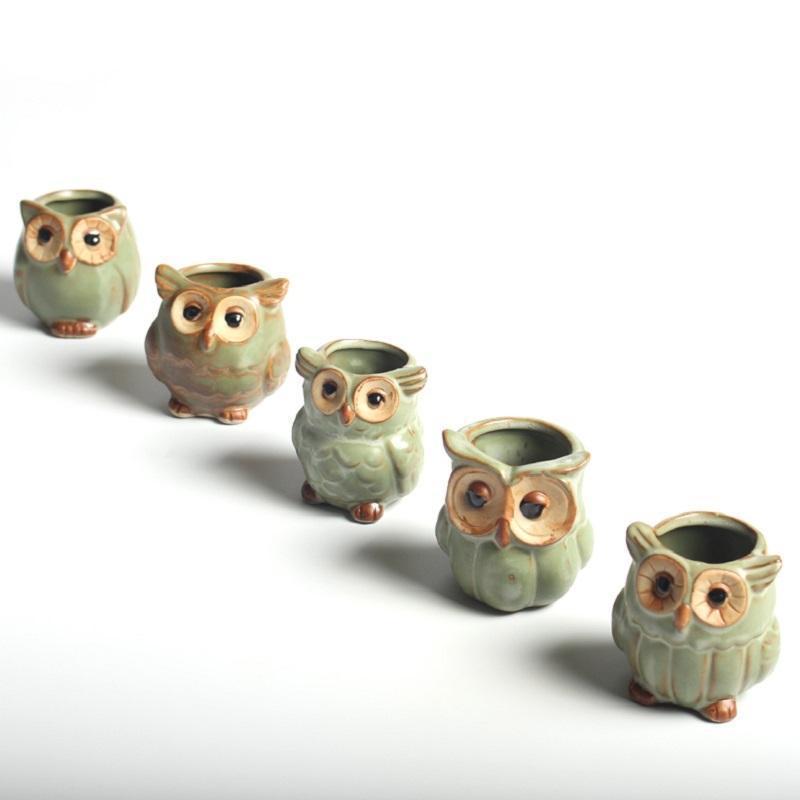 Lisslune | Owls Ceramic Flower Pot Set 5-piece