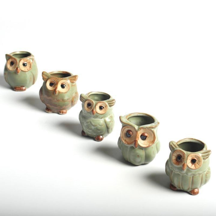 Lisslune | Owls Ceramic Flower Pot Set 5-piece