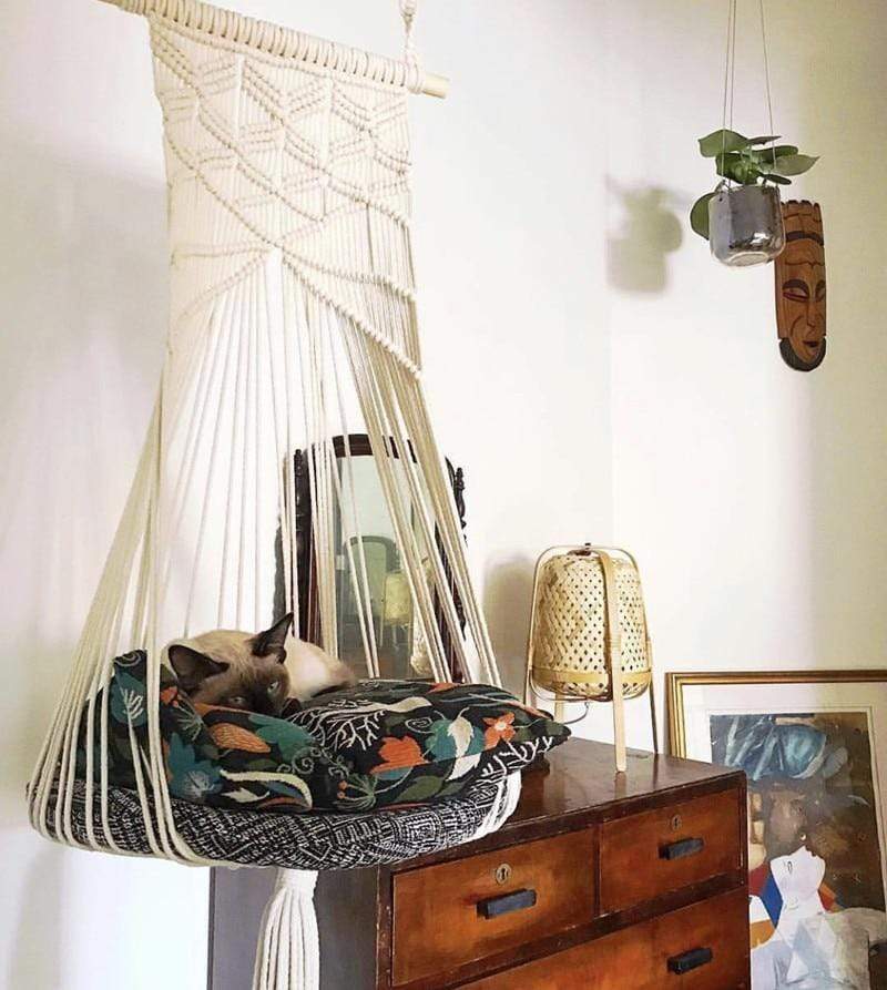 Lisslune | Macrame Wall Hanging Cat Bed