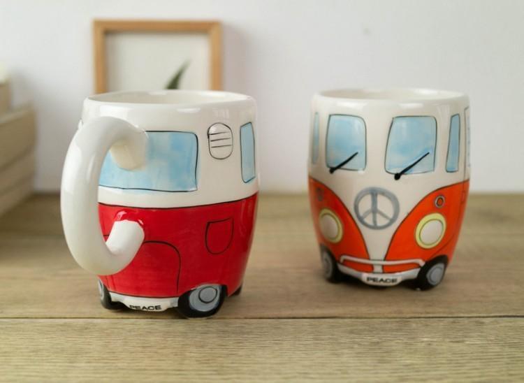 Lisslune | GroovyCup Camperbus Mug – Retro Ceramic Coffee Mug 330ml