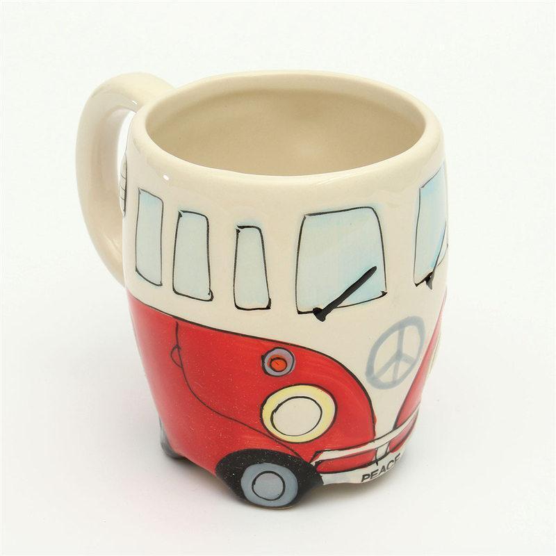 Lisslune | GroovyCup Camperbus Mug – Retro Ceramic Coffee Mug 330ml