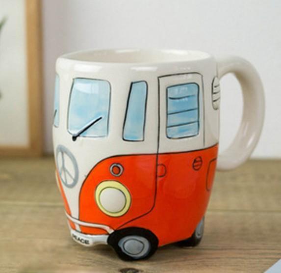 Lisslune | GroovyCup Camperbus Mug – Retro Ceramic Coffee Mug 330ml