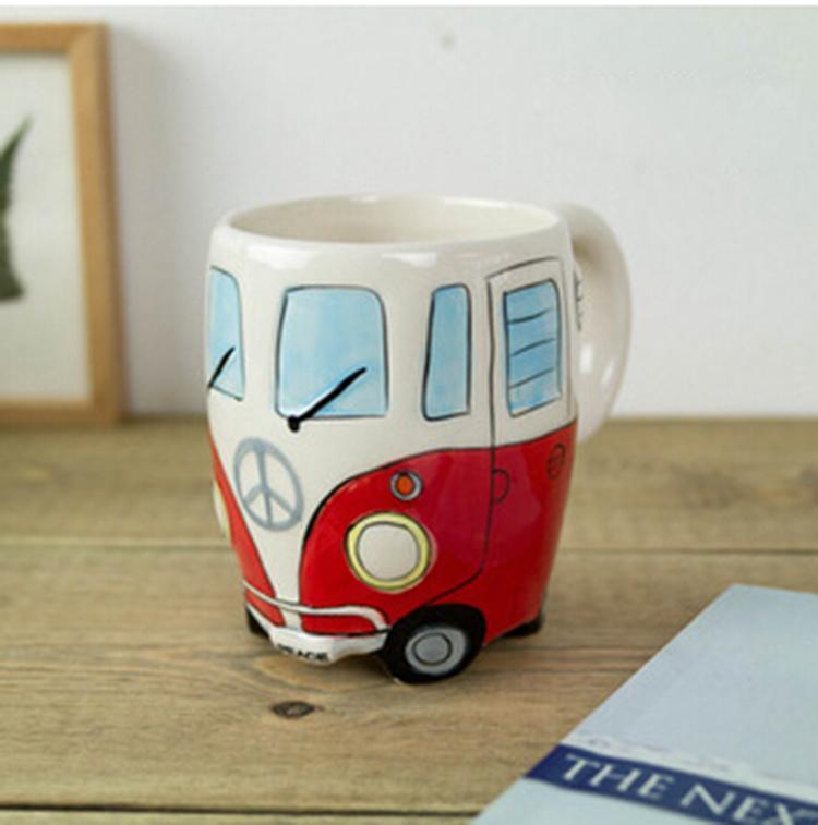 Lisslune | GroovyCup Camperbus Mug – Retro Ceramic Coffee Mug 330ml