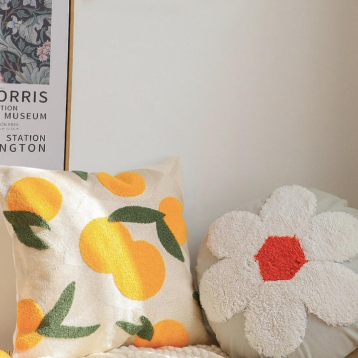 Lisslune | Orange Embroidery Pillowcase