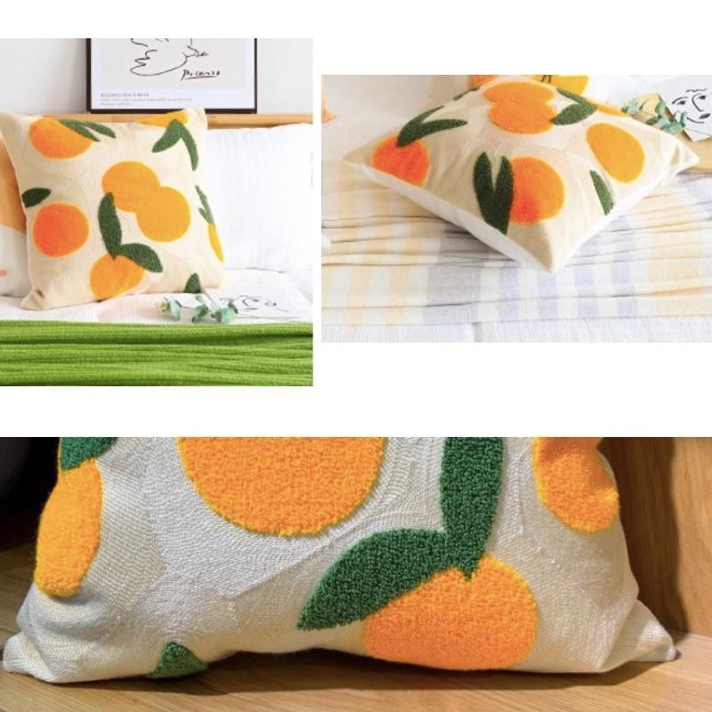 Lisslune | Orange Embroidery Pillowcase