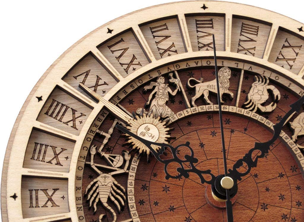 Lisslune | Zodiac Signs Wooden Wall Clock