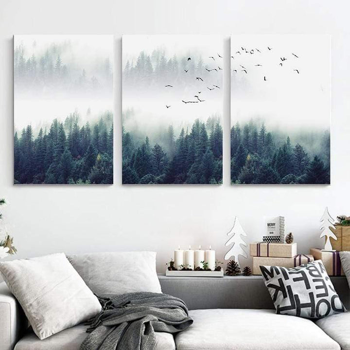 Lisslune | 3-piece Nordic Forest Landscape Wall Art