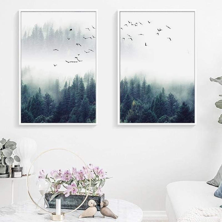 Lisslune | 3-piece Nordic Forest Landscape Wall Art