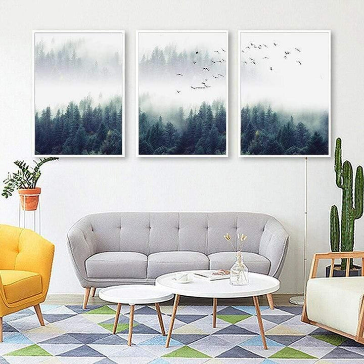 Lisslune | 3-piece Nordic Forest Landscape Wall Art