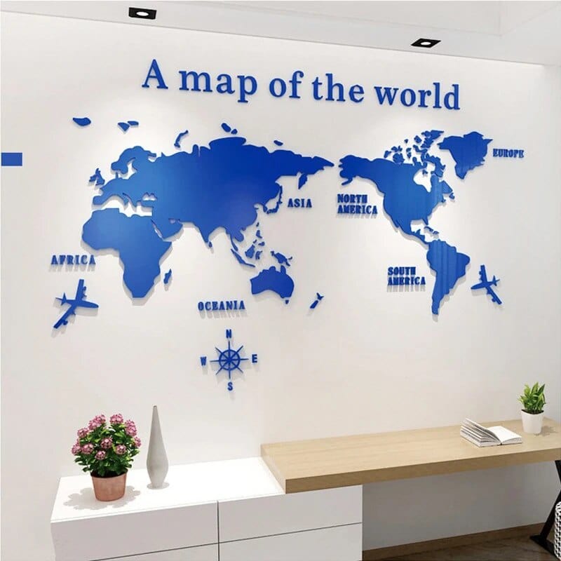 Lisslune | 3D World Map Wall Sticker