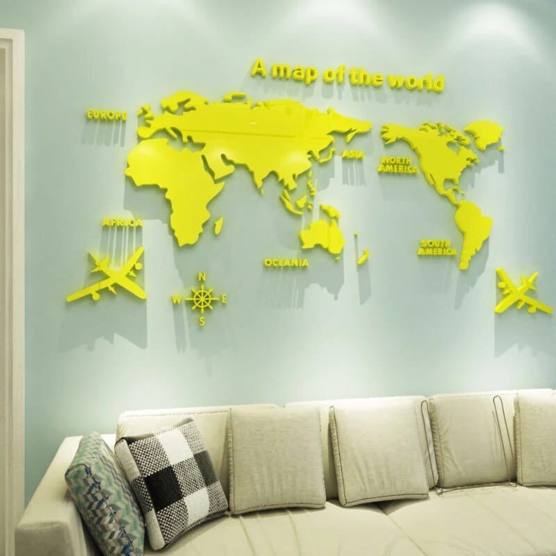 Lisslune | 3D World Map Wall Sticker