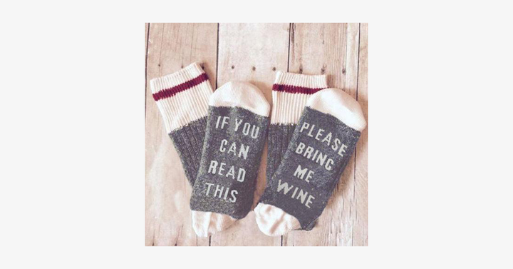 Lisslune | If you can read this, bring me a glass of wine socks