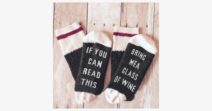 Lisslune | If you can read this, bring me a glass of wine socks