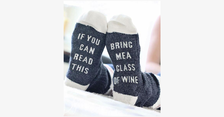 Lisslune | If you can read this, bring me a glass of wine socks