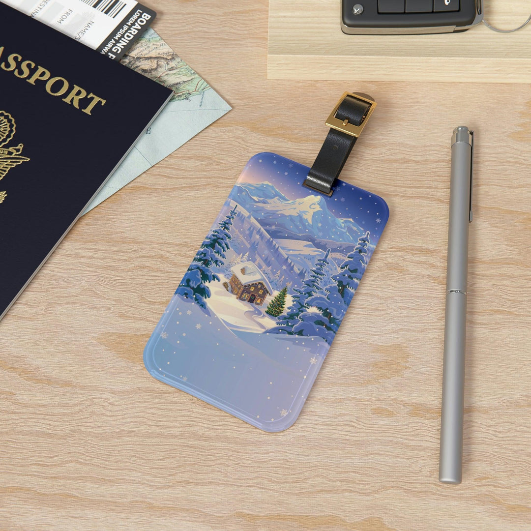 Lisslune | Elegant and Stylish Acrylic Luggage Tag with Leather Strap for the Modern Traveler