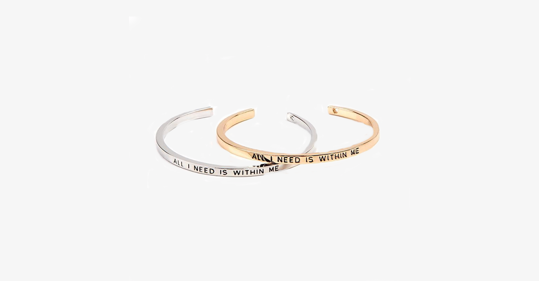 Lisslune | Beautiful Cuff Bangle Bracelet with motivating quote