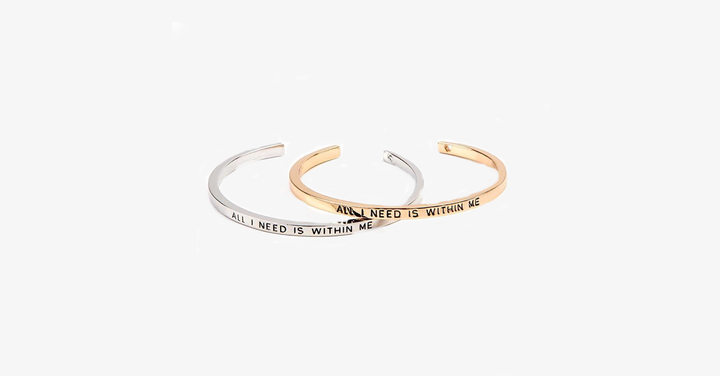 Lisslune | Beautiful Cuff Bangle Bracelet with motivating quote