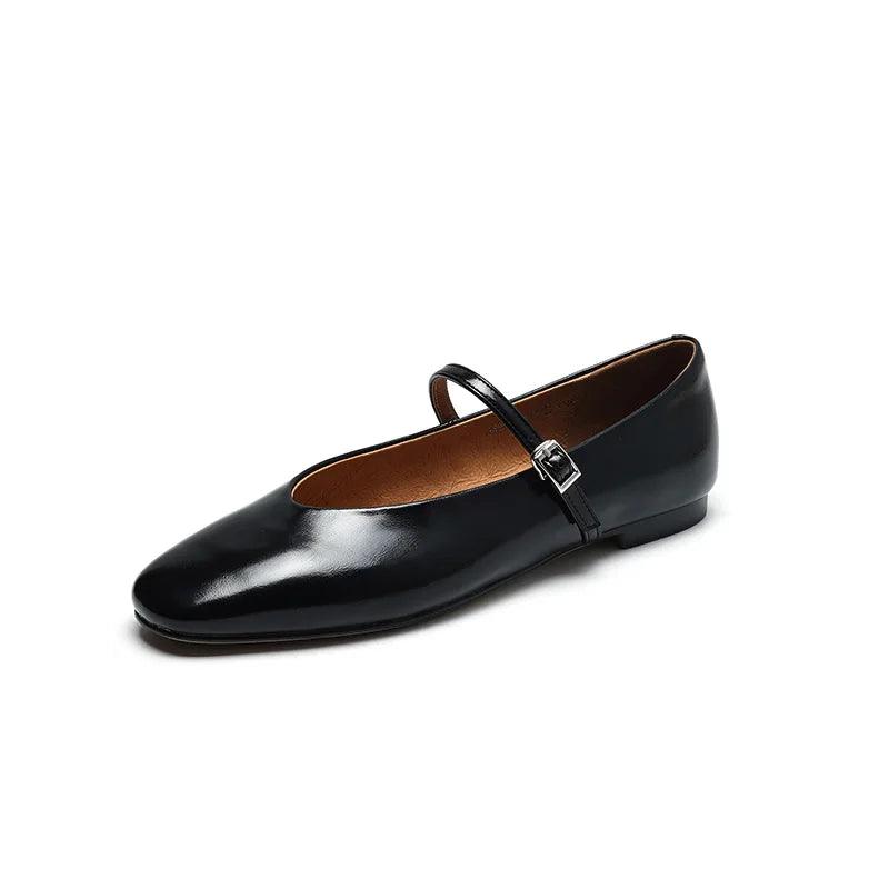 Lisslune | Casual shoes: Distinctive comfortable ballerinas - Leather retro style - TSS158