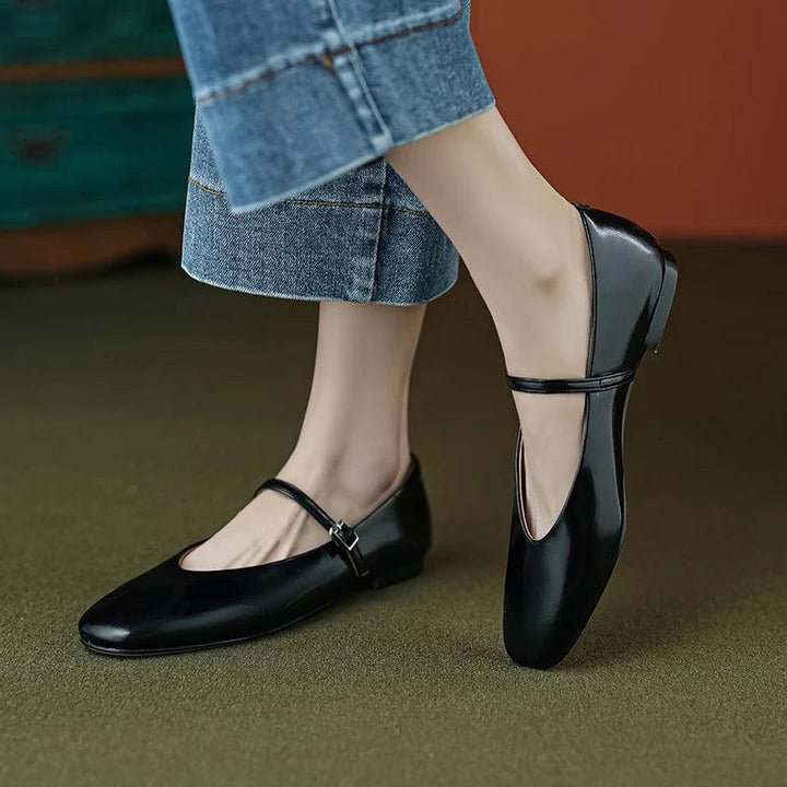 Lisslune | Casual shoes: Distinctive comfortable ballerinas - Leather retro style - TSS158