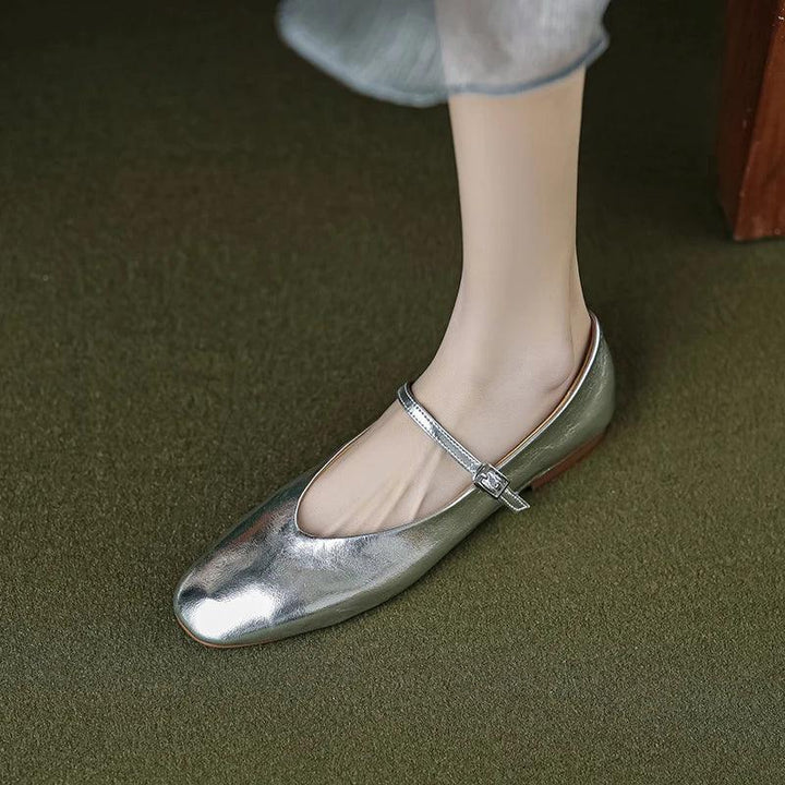 Lisslune | Casual shoes: Distinctive comfortable ballerinas - Leather retro style - TSS158