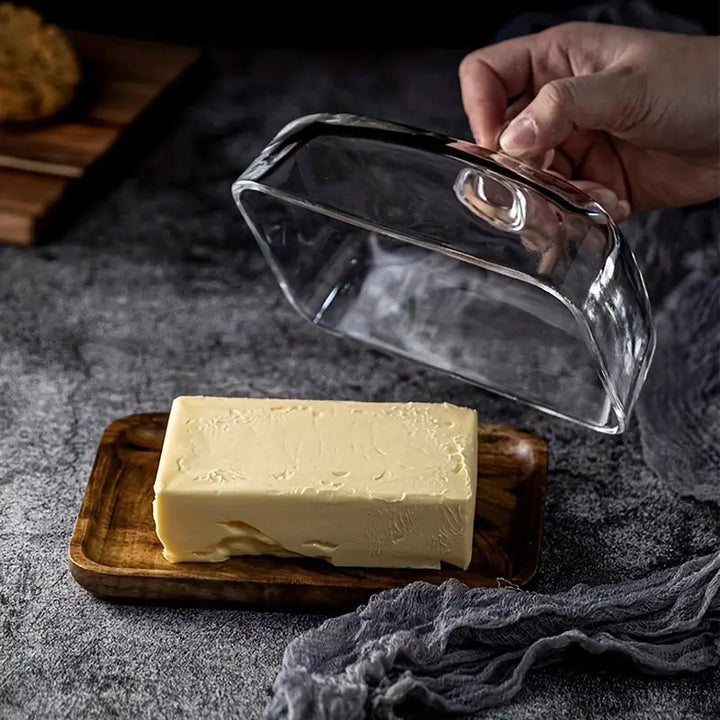 Lisslune | Wood and Glass Butter Holder - ButterElegance