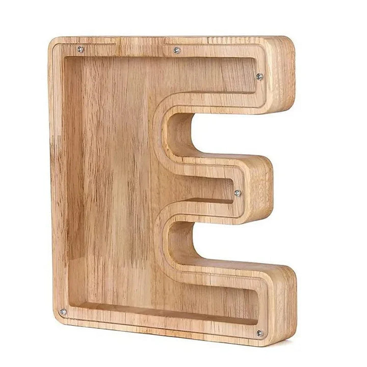 Lisslune | Wooden Alphabet Letters 'Initial' Piggy Bank