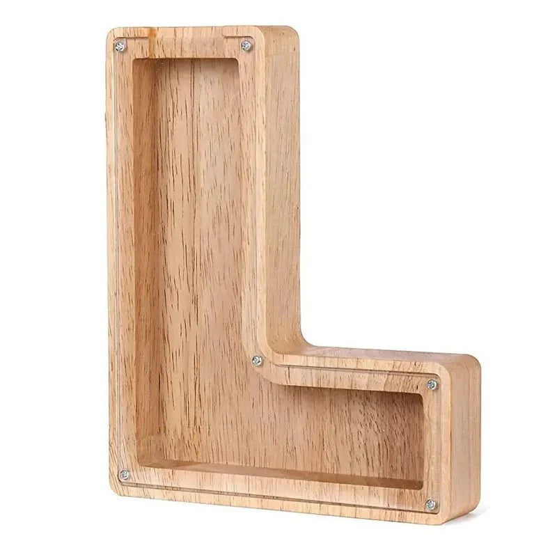 Lisslune | Wooden Alphabet Letters 'Initial' Piggy Bank