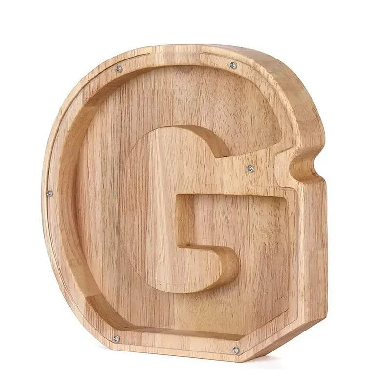 Lisslune | Wooden Alphabet Letters 'Initial' Piggy Bank