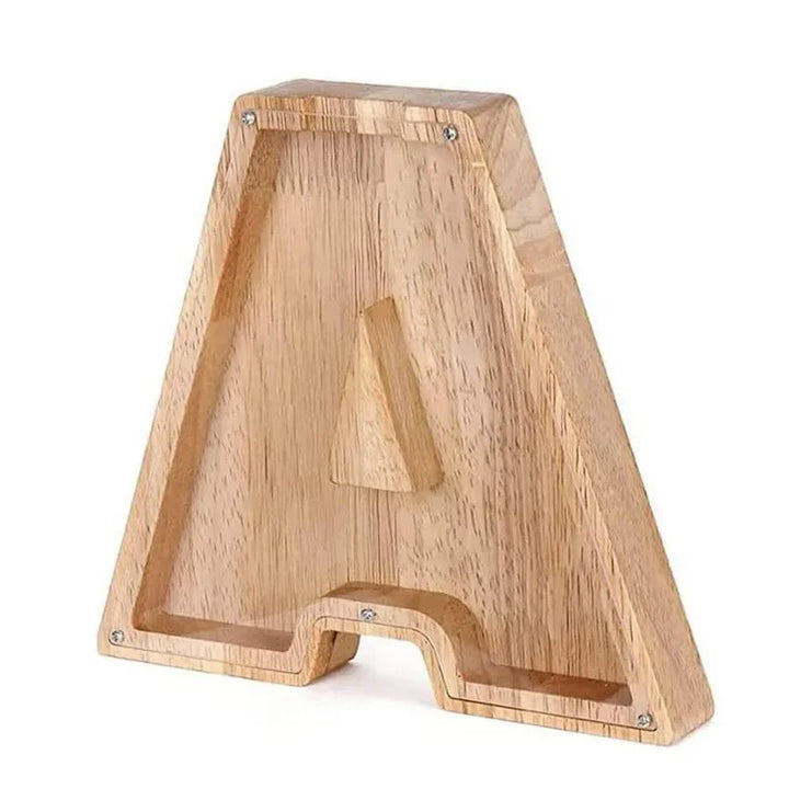 Lisslune | Wooden Alphabet Letters 'Initial' Piggy Bank