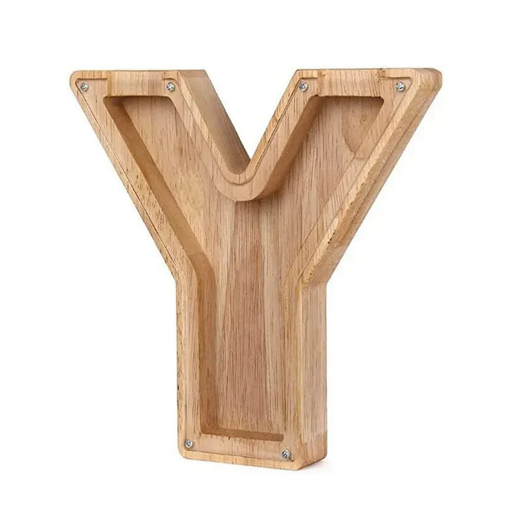 Lisslune | Wooden Alphabet Letters 'Initial' Piggy Bank