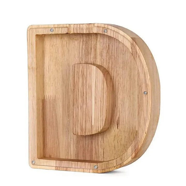 Lisslune | Wooden Alphabet Letters 'Initial' Piggy Bank