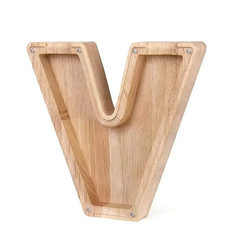 Lisslune | Wooden Alphabet Letters 'Initial' Piggy Bank